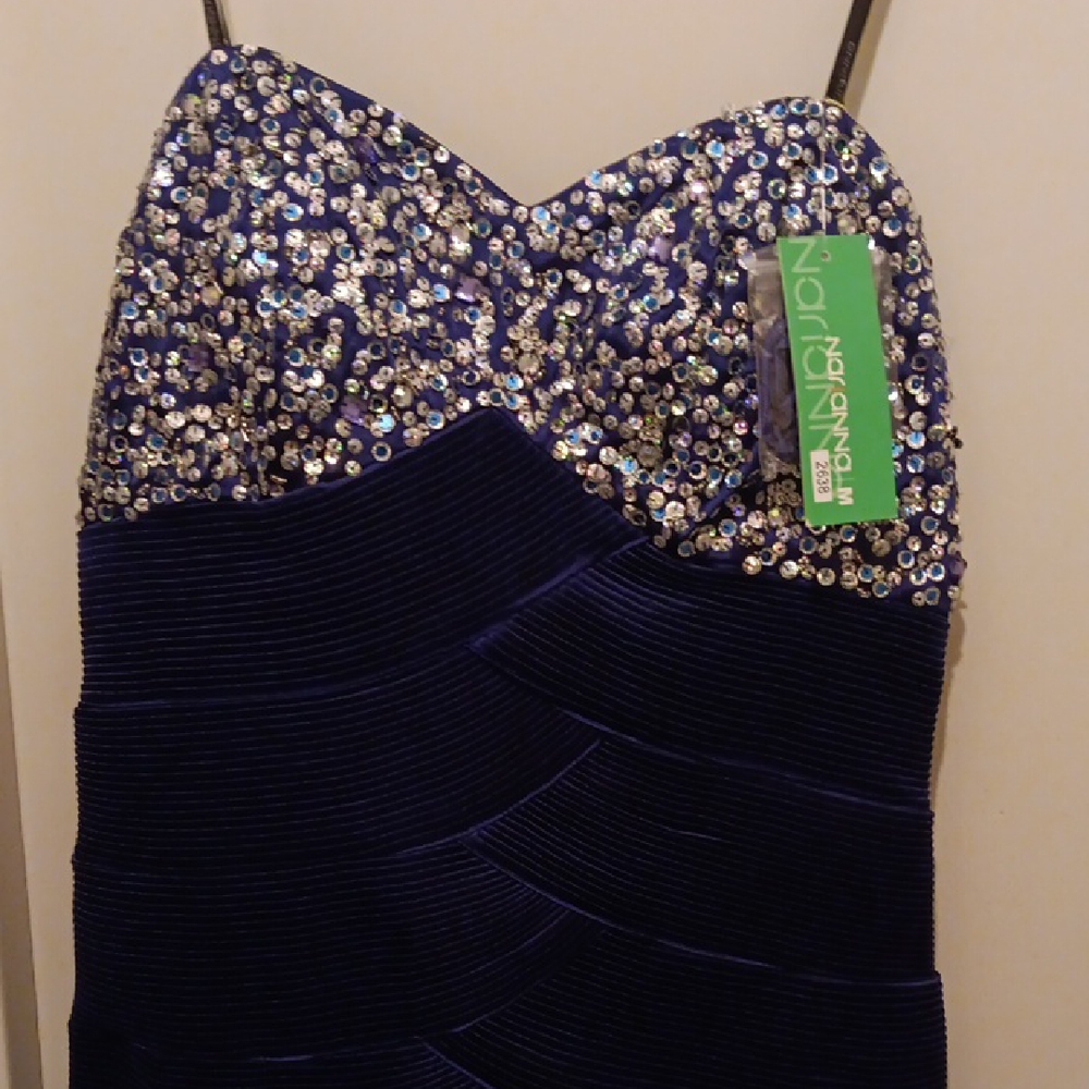 Narianna Blue and Silver Sequin Mini Dress